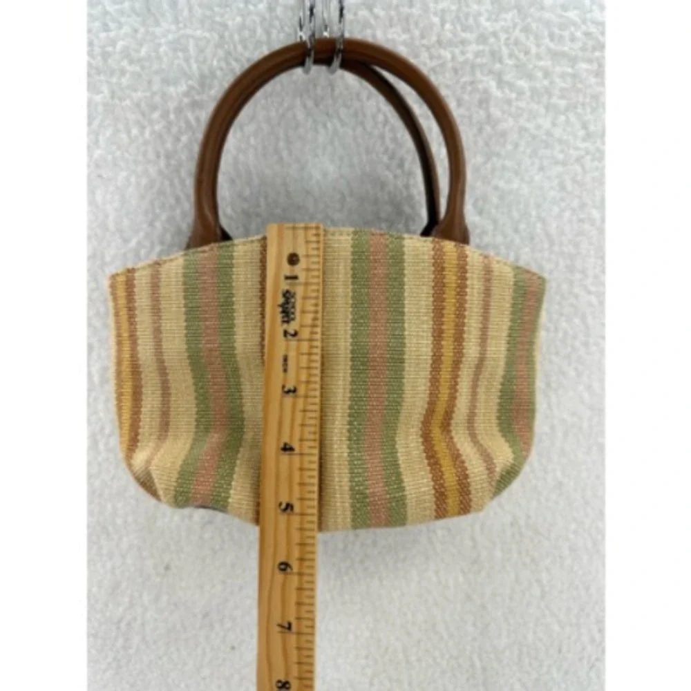 Fossil Satchel Bag Womens Small Multicolor Striped Woven Good Crossbody Strap